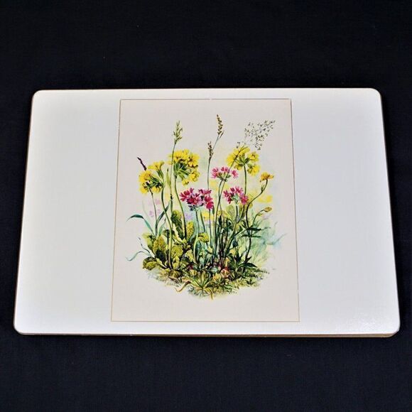 Placemats Wild Flower Pattern Cork Backed  Set of 4 Made In England - Picture 3 of 8